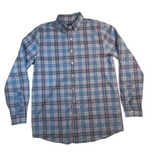 Vineyard Vines Whale Shirt Boys Large 16 Blue Purple Plaid Button Down Cotton